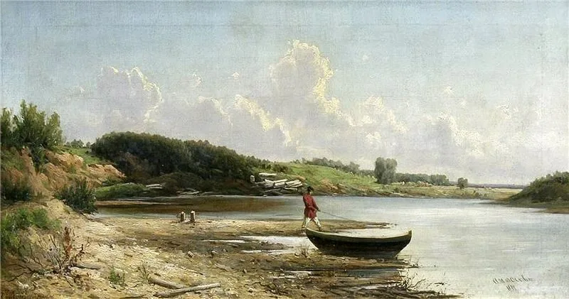 A fisherman on the beach, Sergey Ammosov