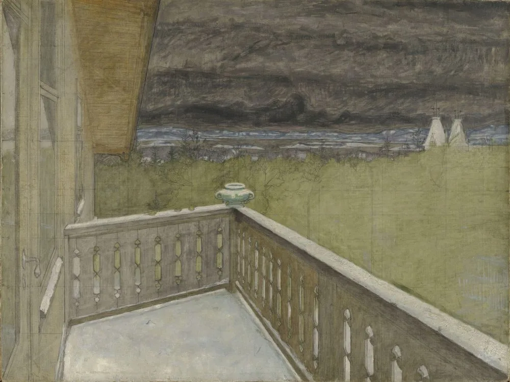 Winter on the Balcony, Harald Sohlberg