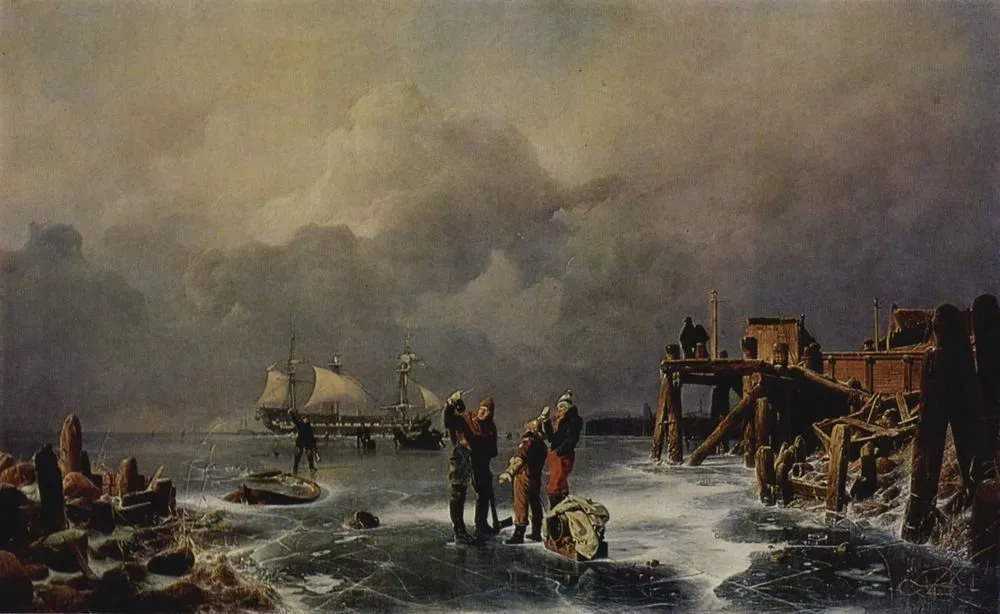 Shore of the Frozen Sea (Winter Landscape), Andreas Achenbach