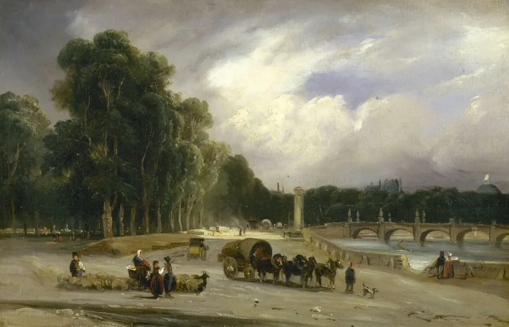 Le Cours-la-Reine, vers 1828, Théodore Gudin