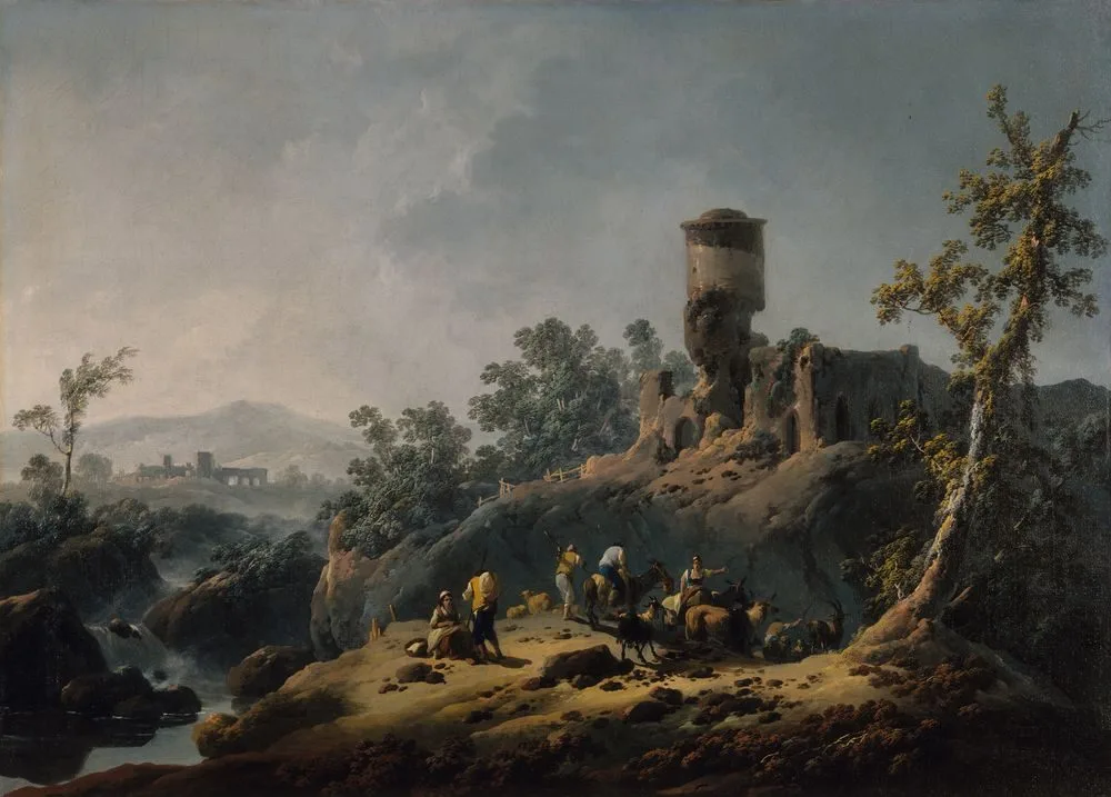 Landscape with ruin, Jean-Baptiste Pillement
