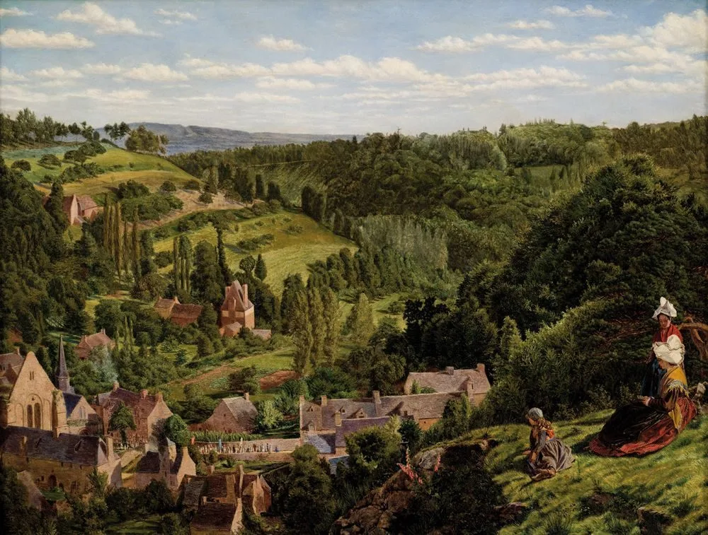 Léhon from Mont Parnasse, Brittany, Thomas Seddon