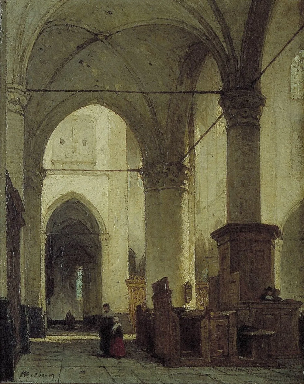 Interior of the Great or St Lawrence’s Church in Alkmaar, Johannes Bosboom