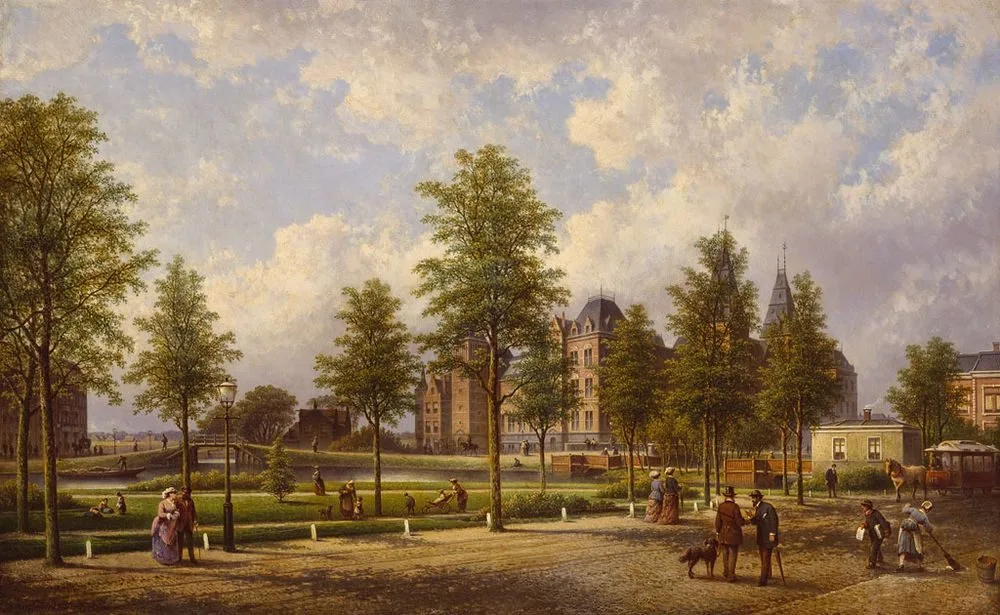 View of the Rijksmuseum from the Weteringschans, Johannes Hilverdink
