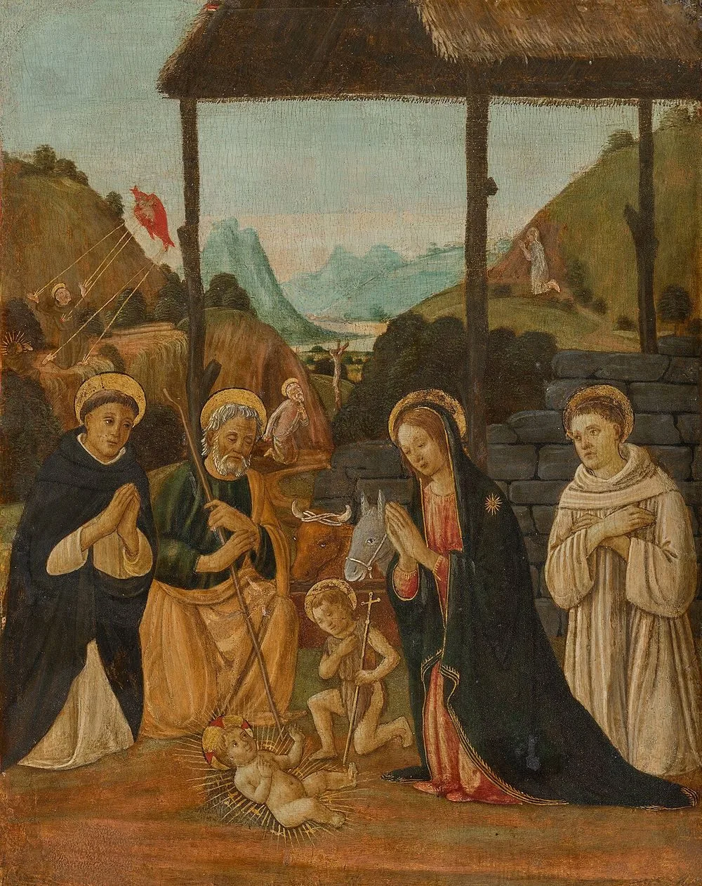 Adoration of the Child with Young St. John and St. Dominic and Bernard of Clairvaux
