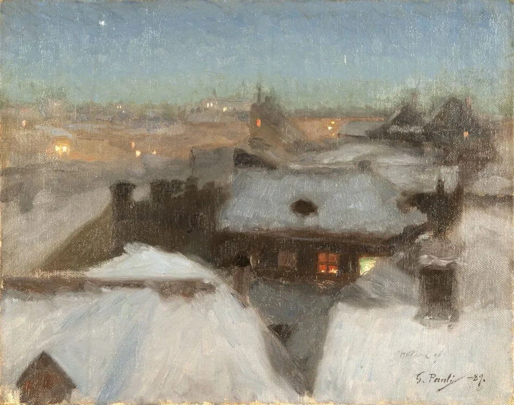 Winter Evening at Söder, Stockholm, Georg Pauli