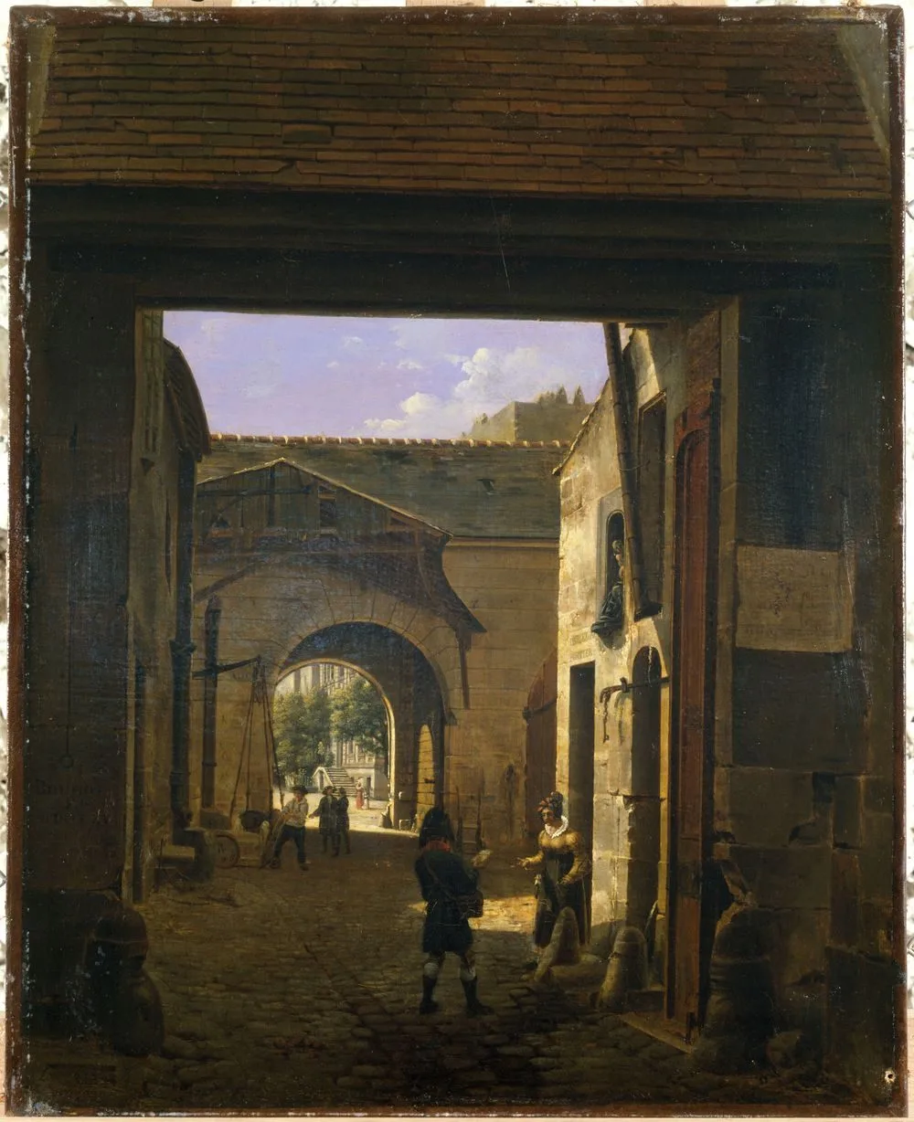 Cour d’une maison de roulage, rue Saint-Denis, dite cour Sainte-Catherine, Étienne Bouhot