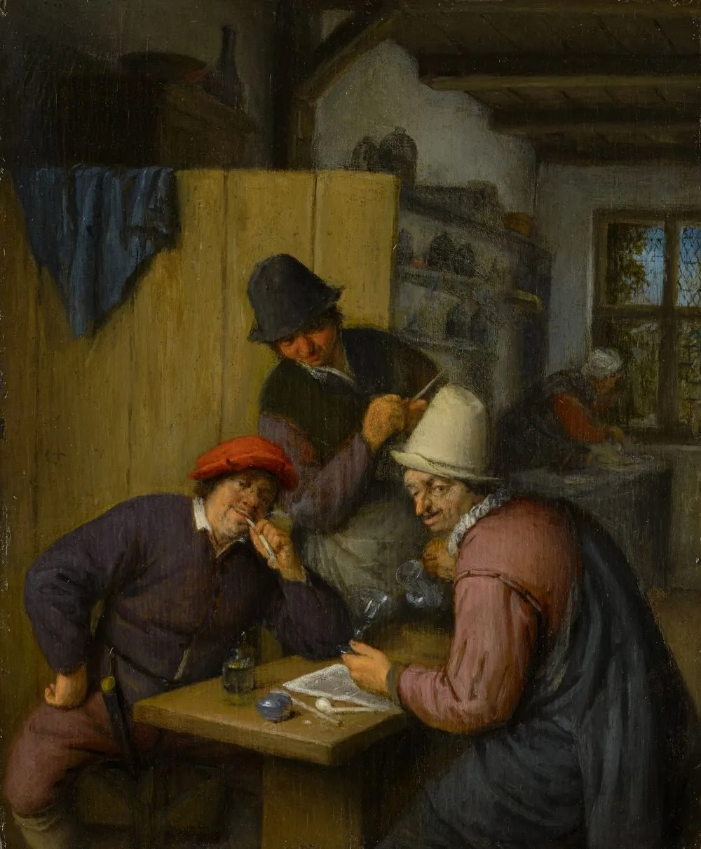 Three Drinking and Smoking Farmers in a Tavern, Q352438
