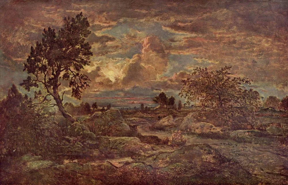 Sunset near Arbonne, Théodore Rousseau