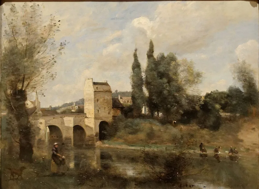 The Bridge at Mantes, Jean-Baptiste Camille Corot