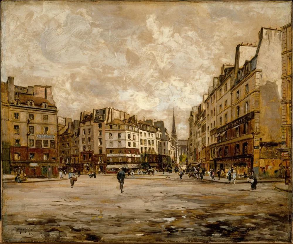 La Place Maubert, en 1888, Emmanuel Lansyer