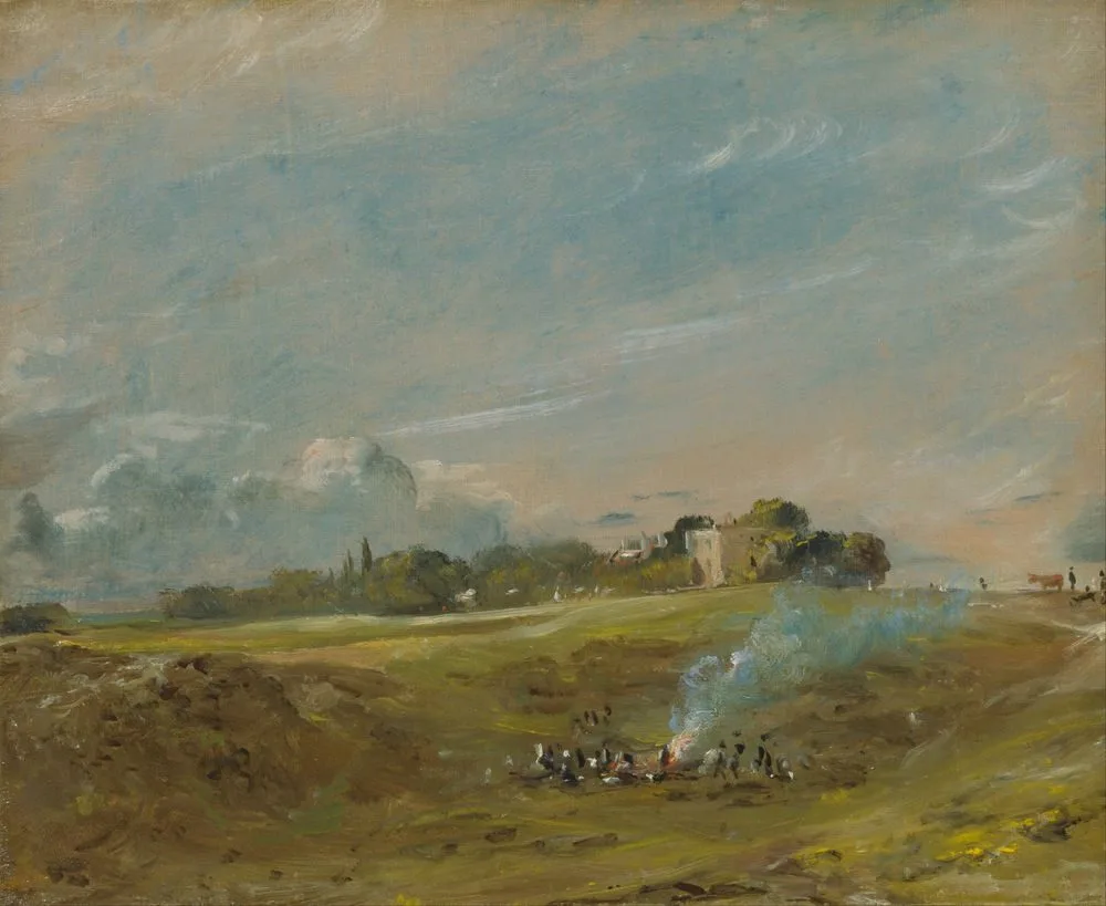 Hampstead Heath, with a Bonfire, John Constable