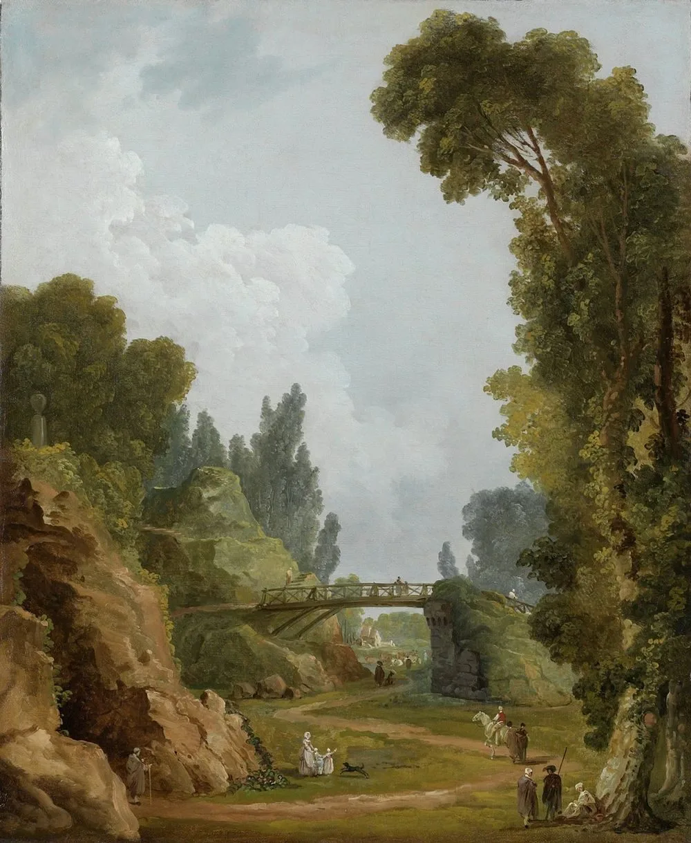 The Rustic Bridge, Château de Méréville, France, Hubert Robert