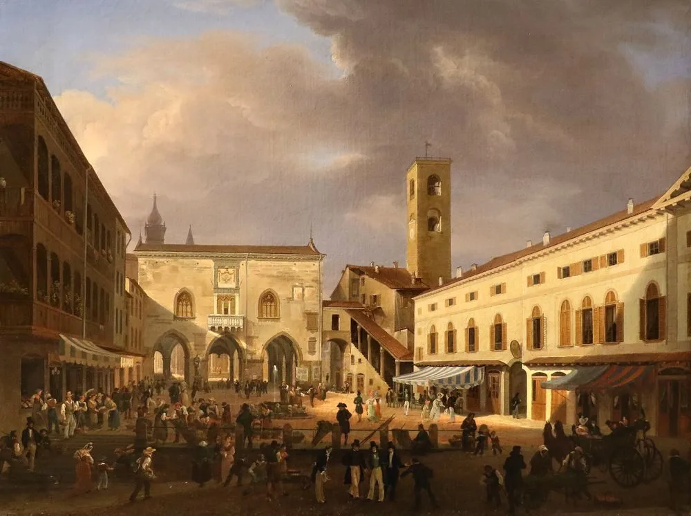 Piazza grande in Bergamo Alta