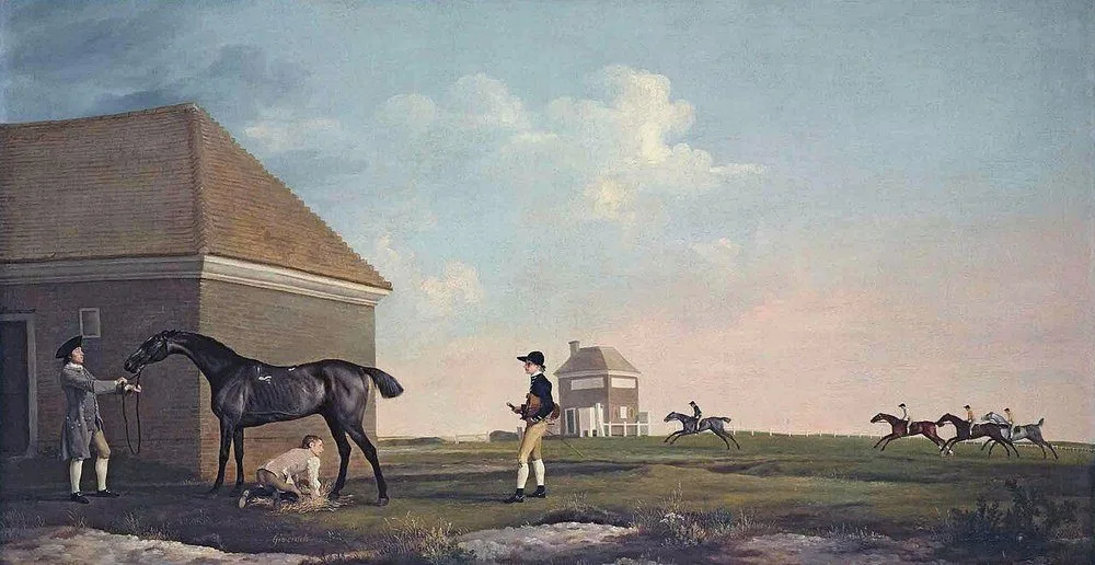 Gimcrack On Newmarket Heath, with a Trainer, a Stable-lad, and a Jockey, George Stubbs