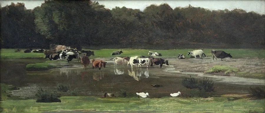 Cows at the watering place, Valentin Ruths