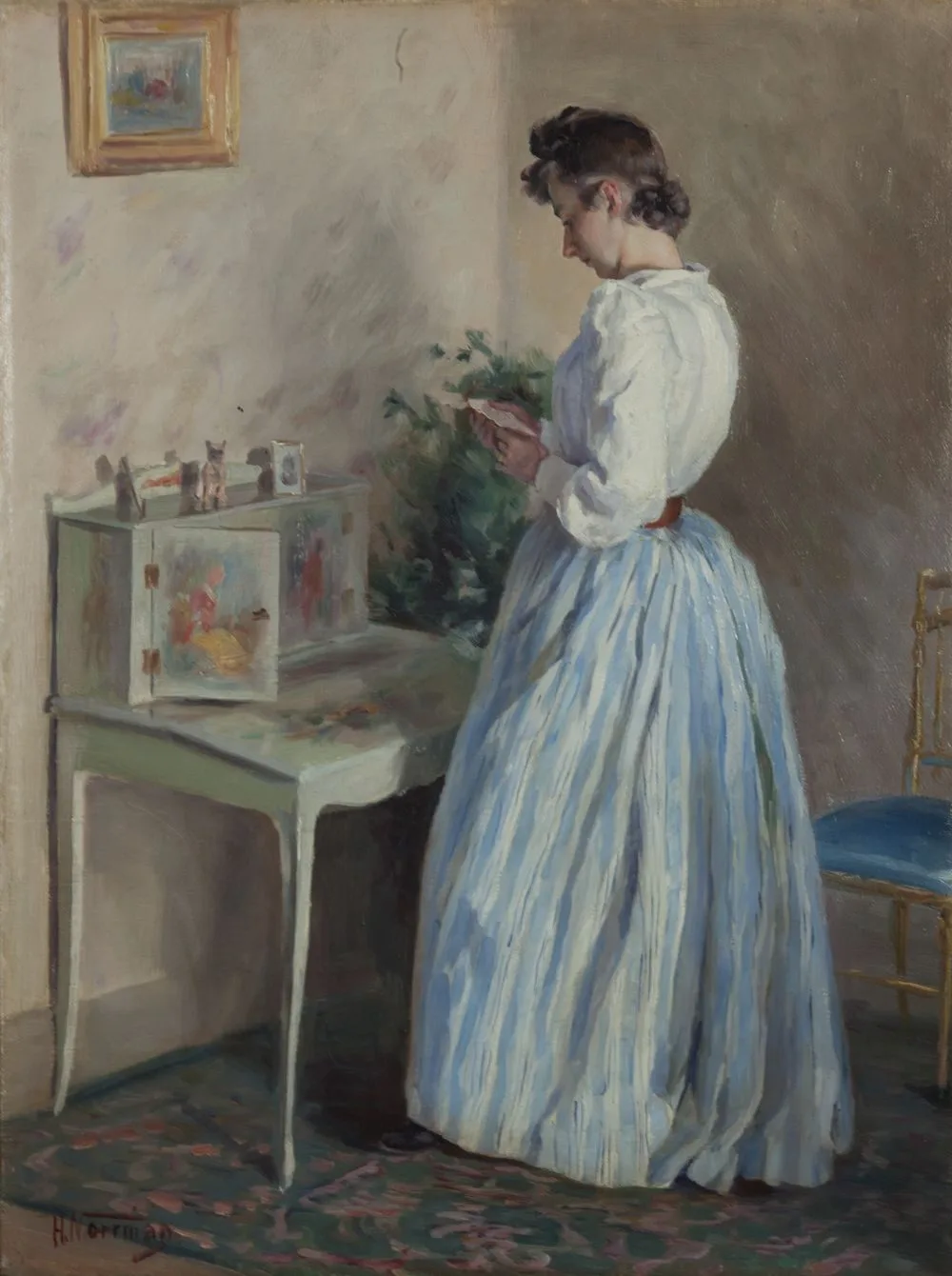 Lady reading a Letter, Herman Norrman