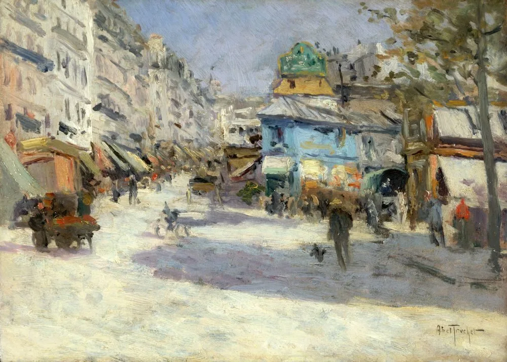 La rue Lepic, l’angle de la rue Puget et la place Blanche, Louis Abel-Truchet