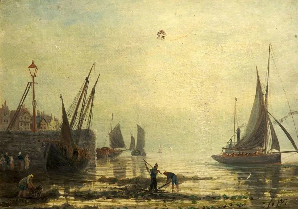 A Seascape with Yachts from a Harbour, James Webb