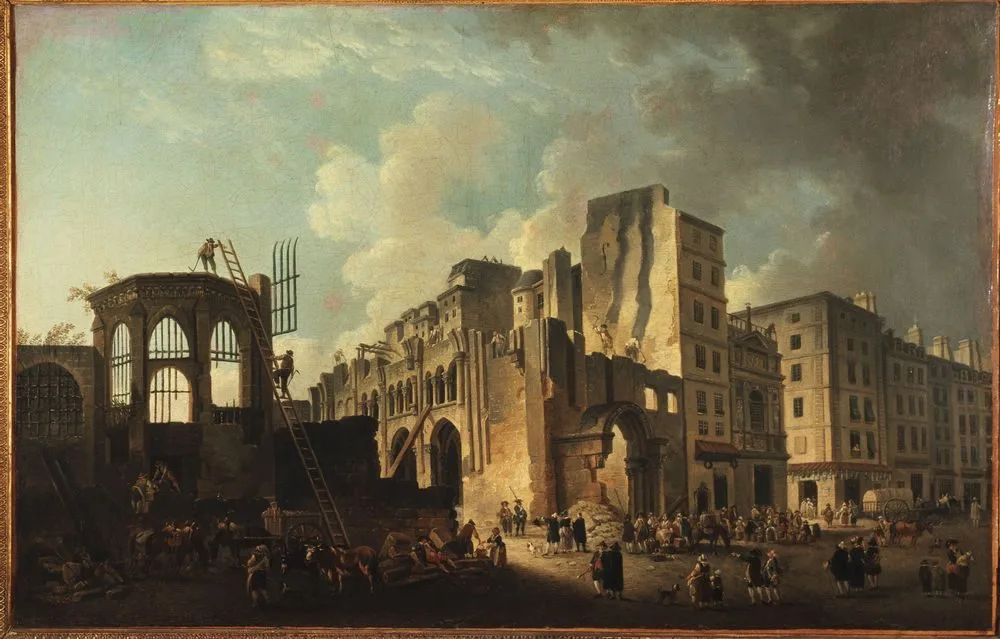 La démolition de l’église des Saints-Innocents, rue Saint-Denis, Pierre-Antoine Demachy
