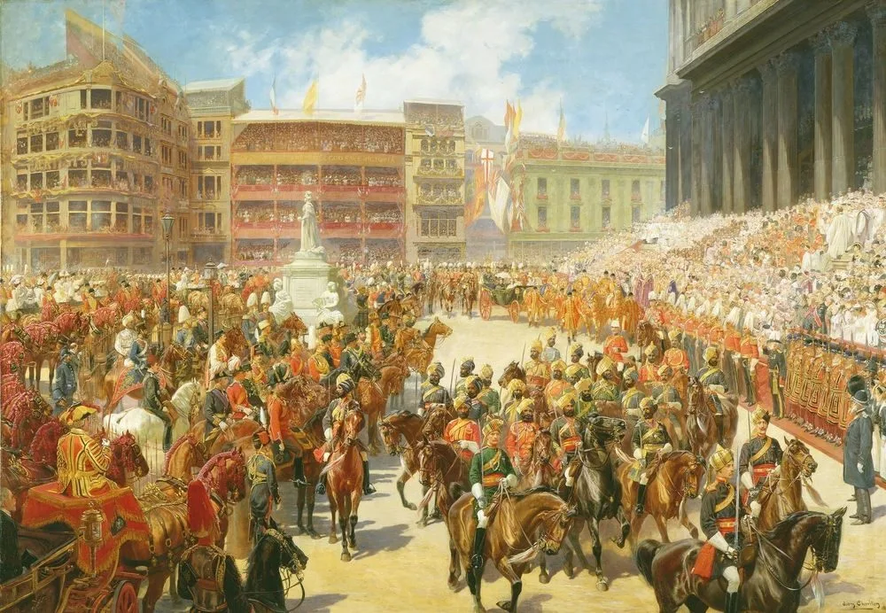 ‘God Save The Queen’: Queen Victoria arriving at St Paul’s Cathedral on the occasion of the Diamond Jubilee Thanksgiving Service, 22 June 1897, John Charlton