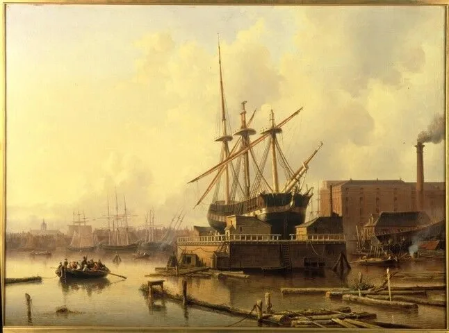 Gezicht op het Westerdok en het Bickerseiland te Amsterdam