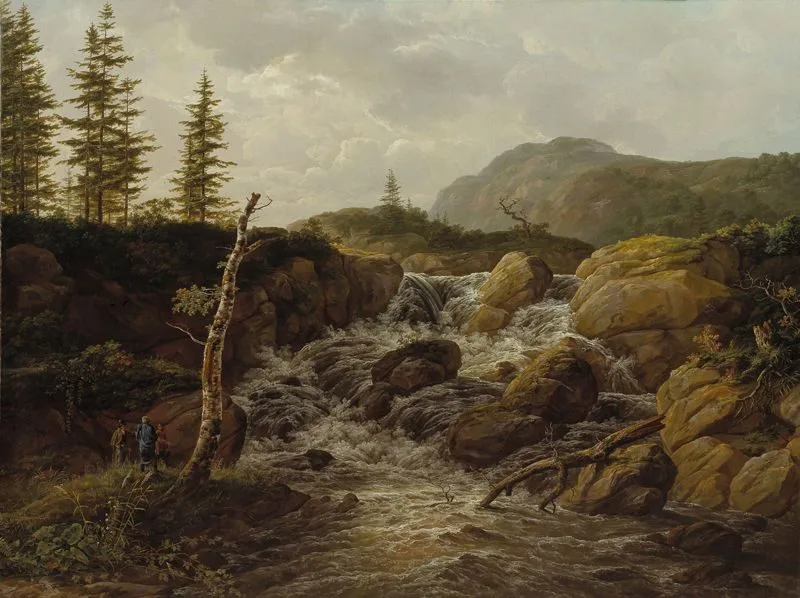 Mountainous Landscape with a Waterfall, Norway, Johan Christian Dahl