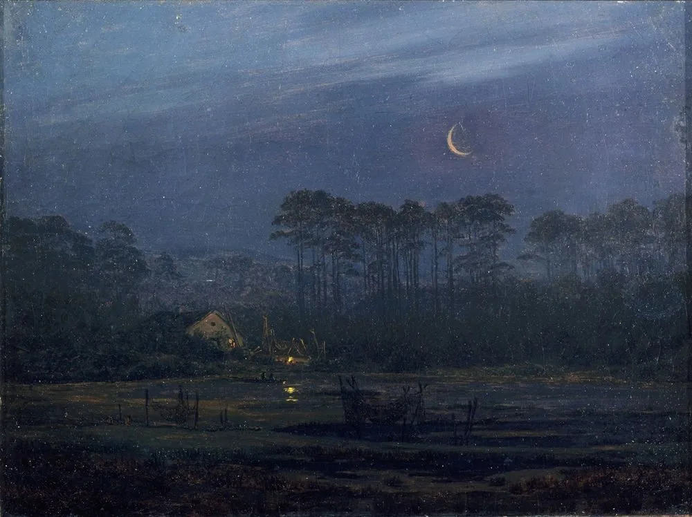 Evening on the River, Caspar David Friedrich