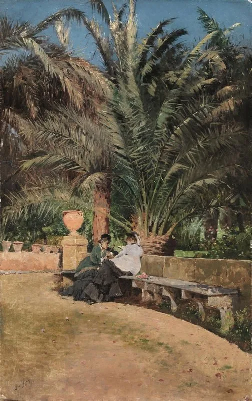 Conversation in the garden, Giuseppe De Nittis