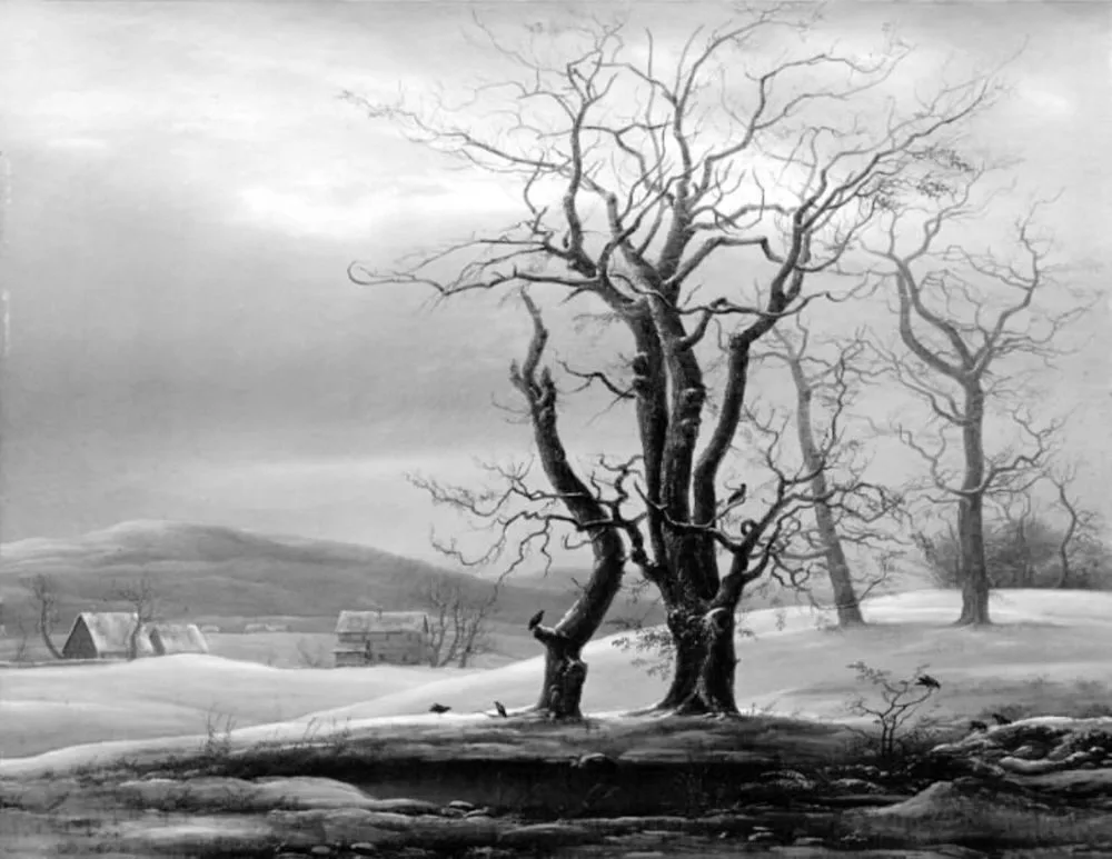 En egn ved Töplitz. Vinter, F.M.E. Fabritius de Tengnagel