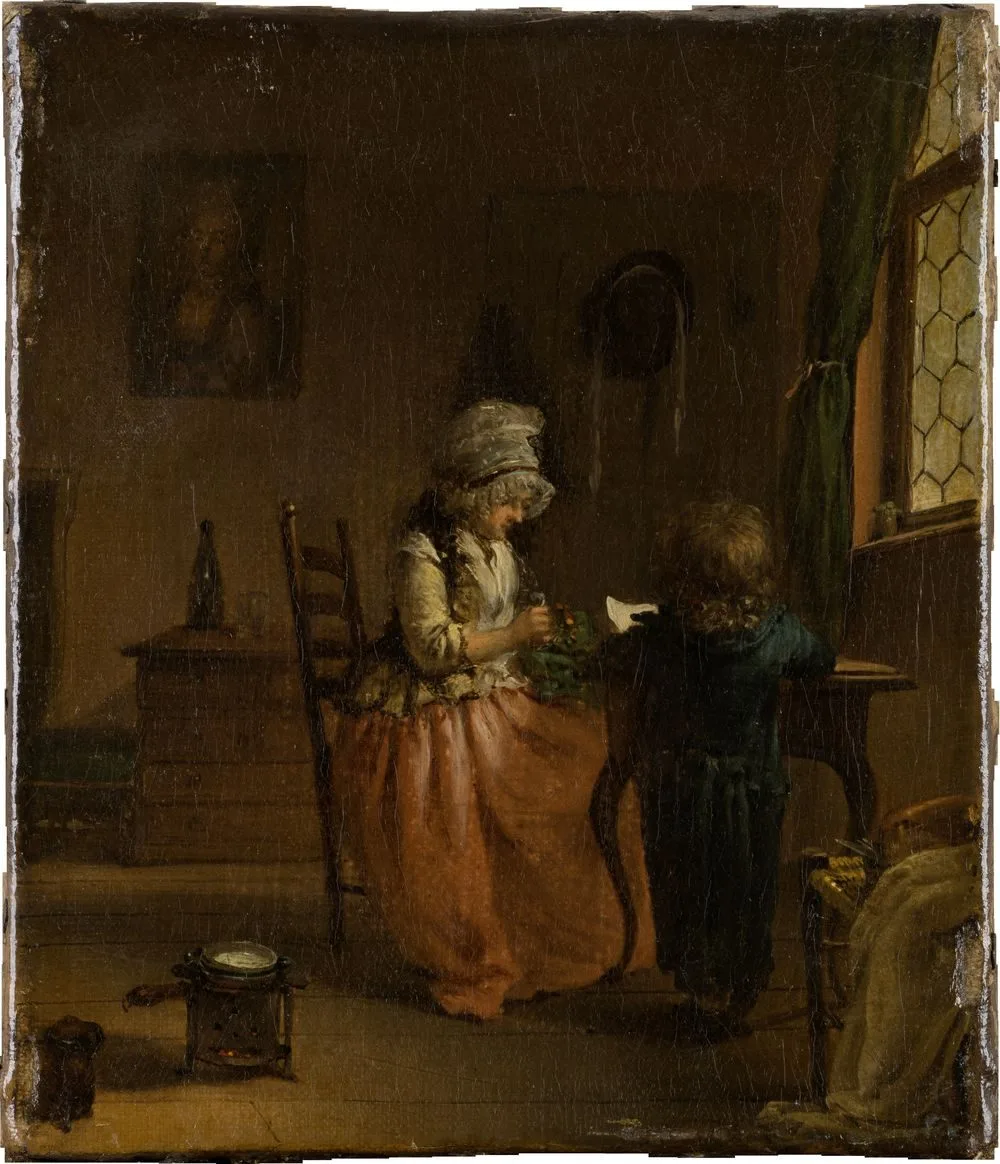 A Woman and a Boy at a Table, Georg Karl Urlaub
