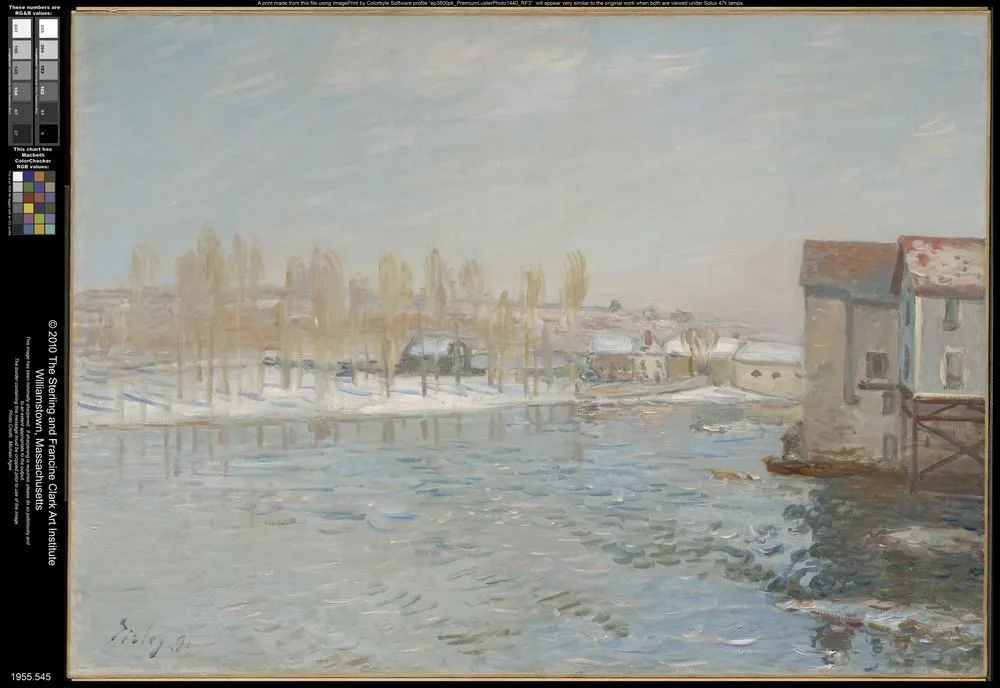 The Loing and the Mills of Moret, Snow Effect, Alfred Sisley