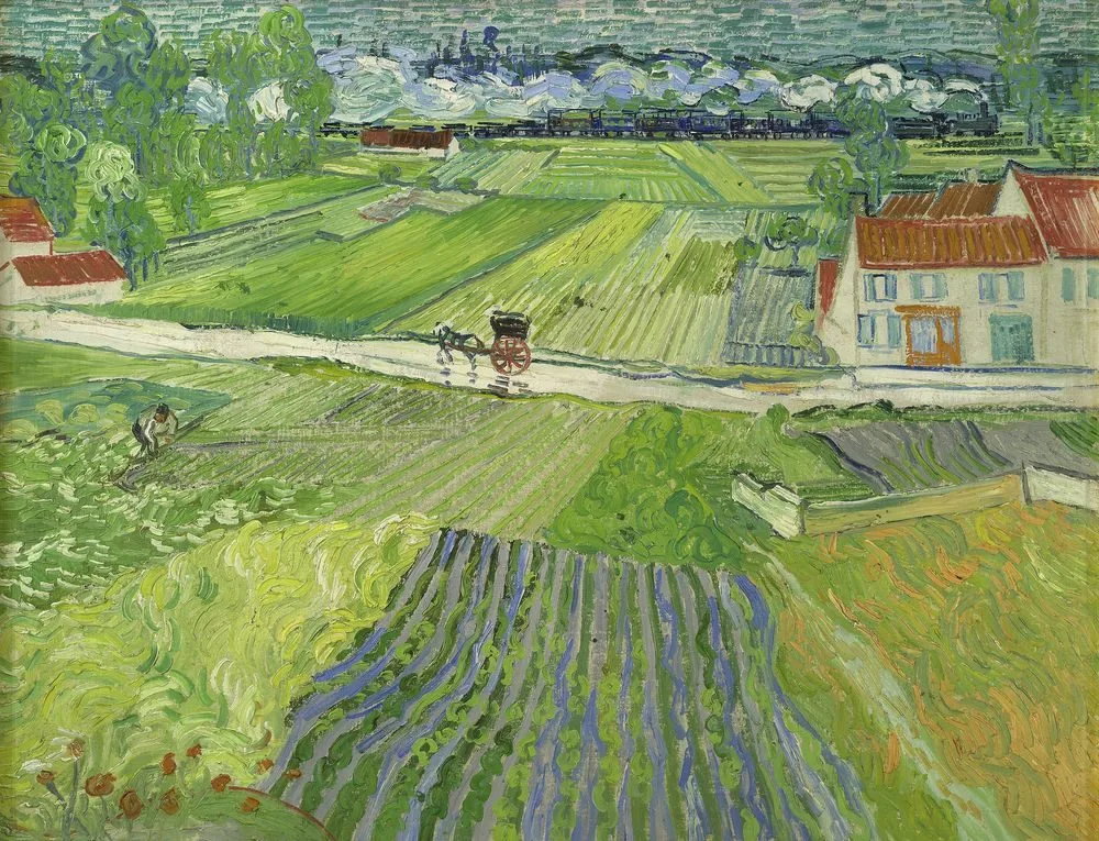 Landscape with a Carriage and a Train, Vincent van Gogh