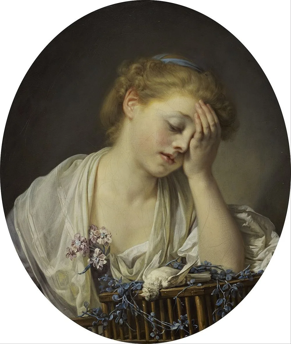 A Girl with a Dead Canary, Jean-Baptiste Greuze