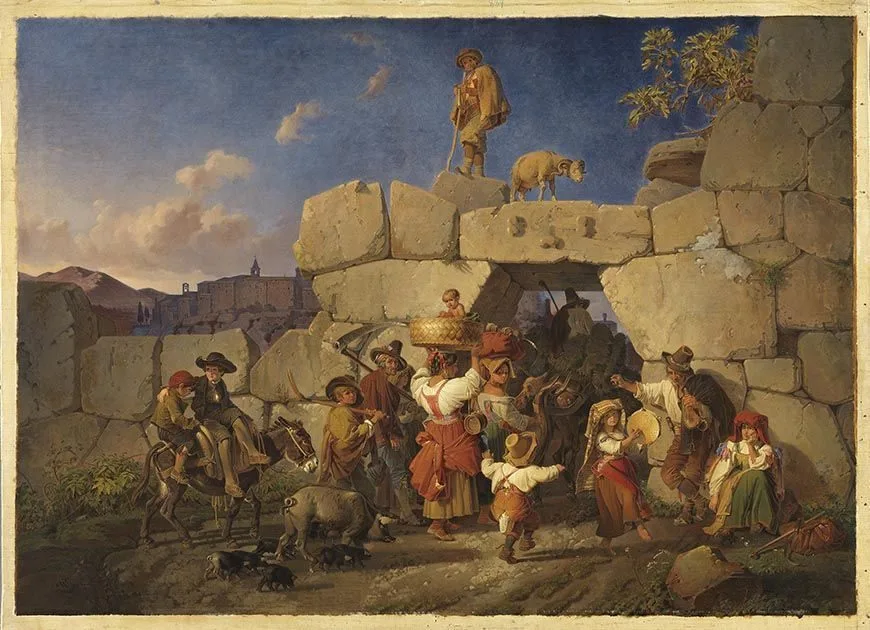 Italian country people return home