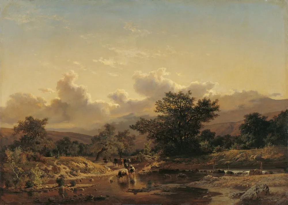 Landscape with Drove of Cows, Carlos de Haes