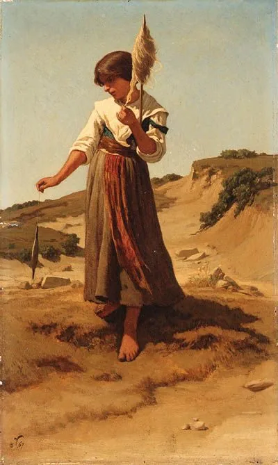Peasant Girl Spinning