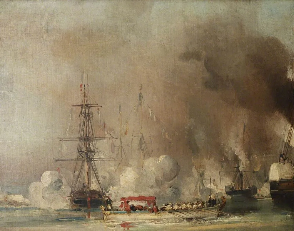 The Departure from Tréport of Queen Victoria, 7 September 1843, Eugène Isabey