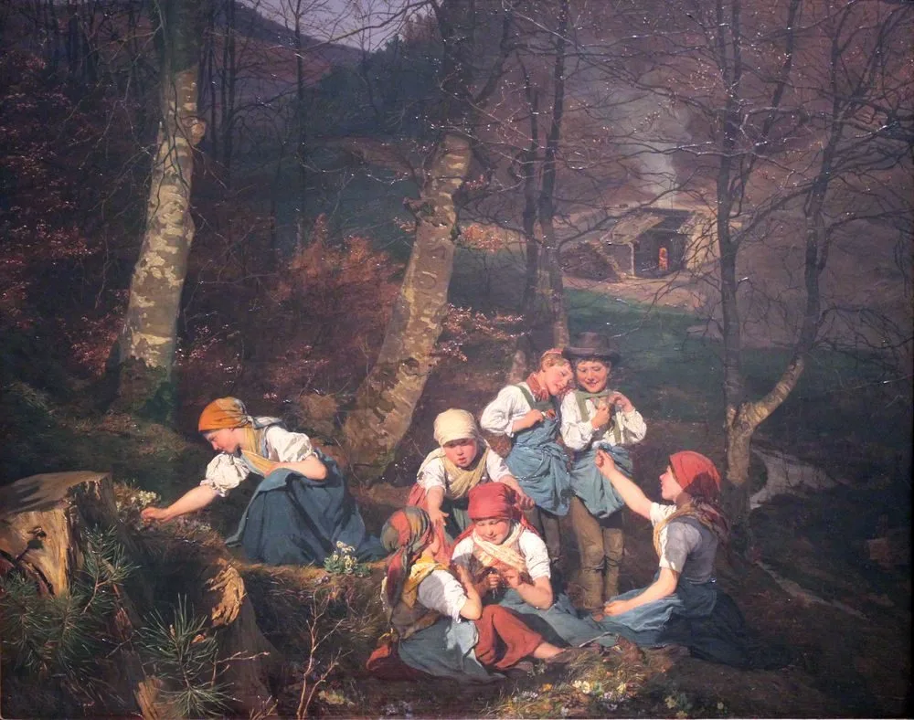 Children in the forest, Ferdinand Georg Waldmüller