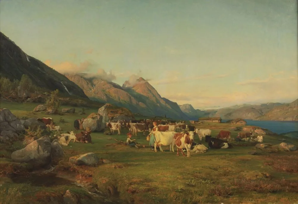 Anders Askevold - Landskap med kyr - TKM-122-1903 - Trondheim kunstmuseum, Anders Askevold