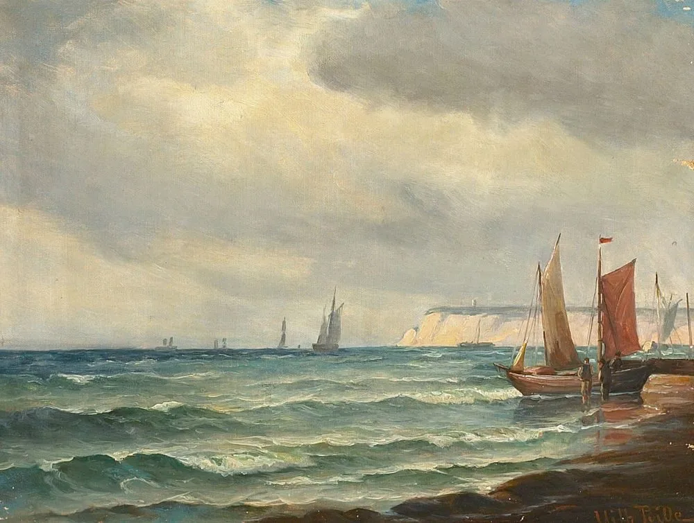 Boats off the coast of Dover., Vilhelm Bille