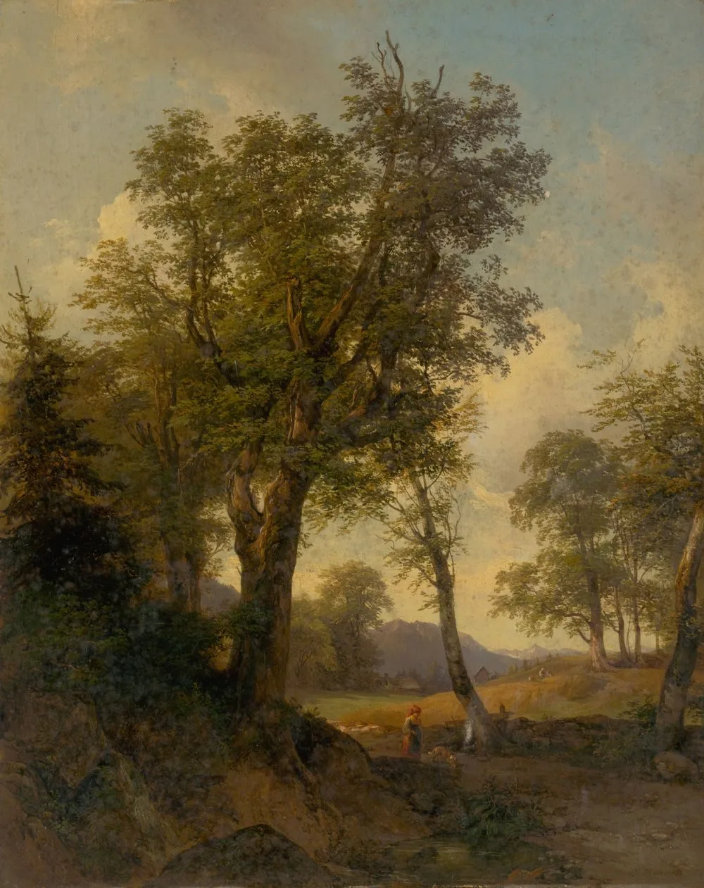 Alpine Landscape with Trees in the Foreground, Joseph Höger