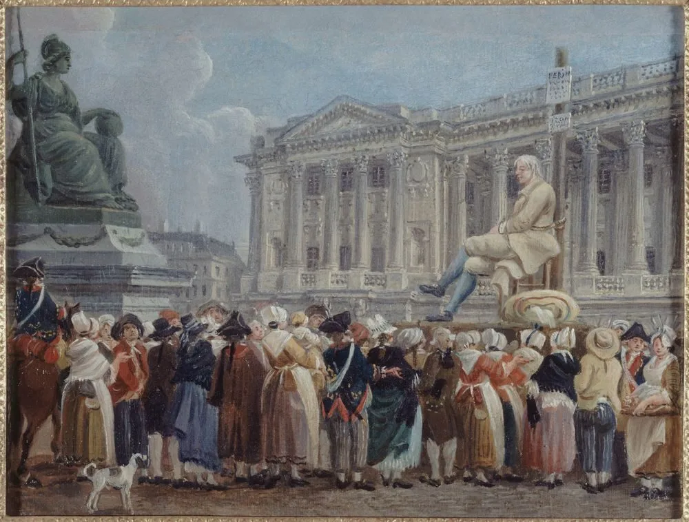 Exposition de Perrin sur la place de la Révolution, le 29 vendémiaire, an II, Pierre-Antoine Demachy
