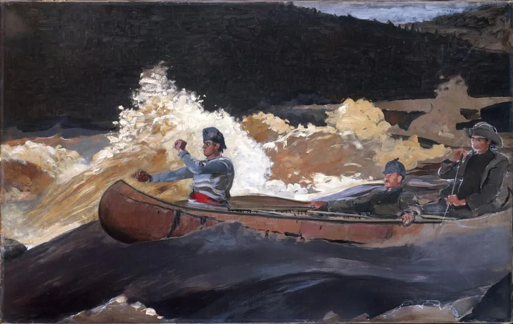 Shooting the Rapids, Saguenay River, Winslow Homer