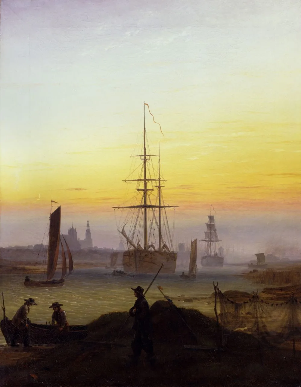 The Port of Greifswald, Caspar David Friedrich