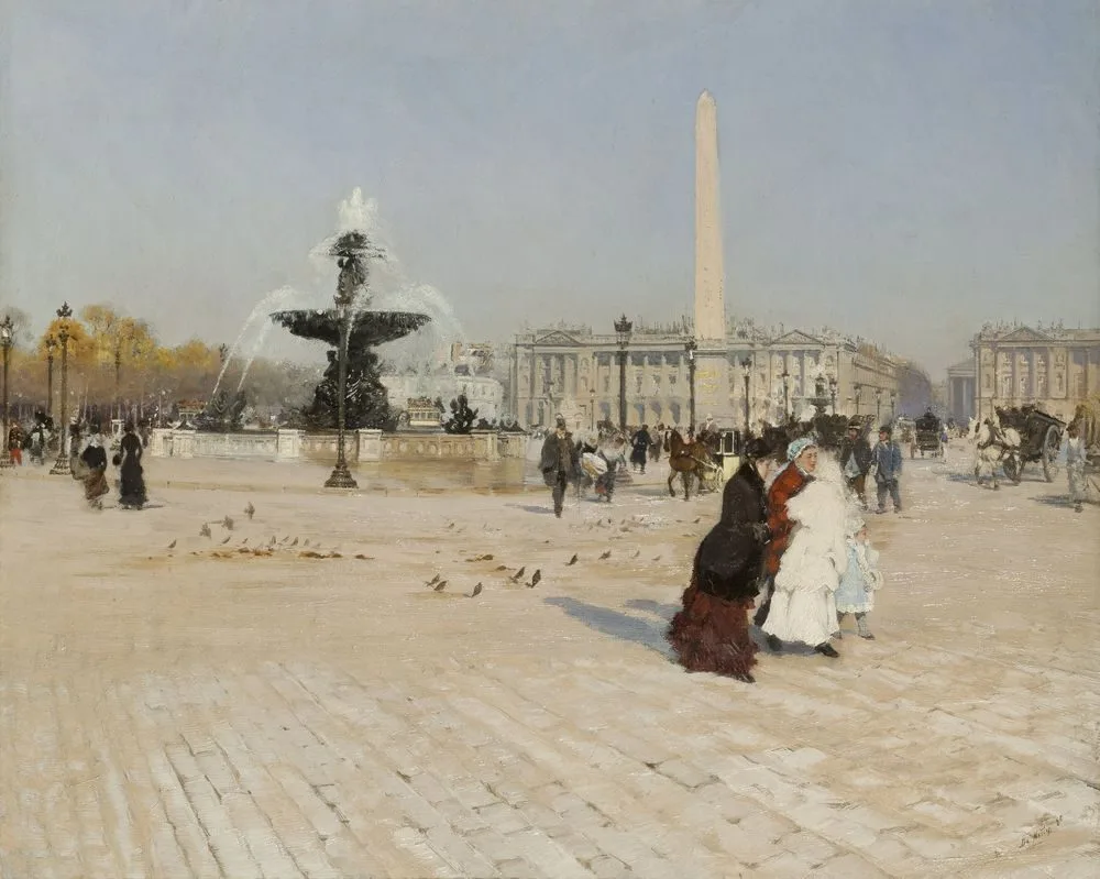 A corner of Place de la Concorde in Paris, Giuseppe De Nittis