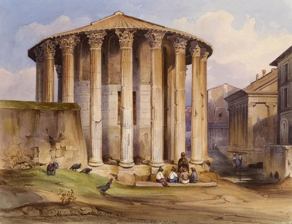 Rome - View of the Temple of Vesta
