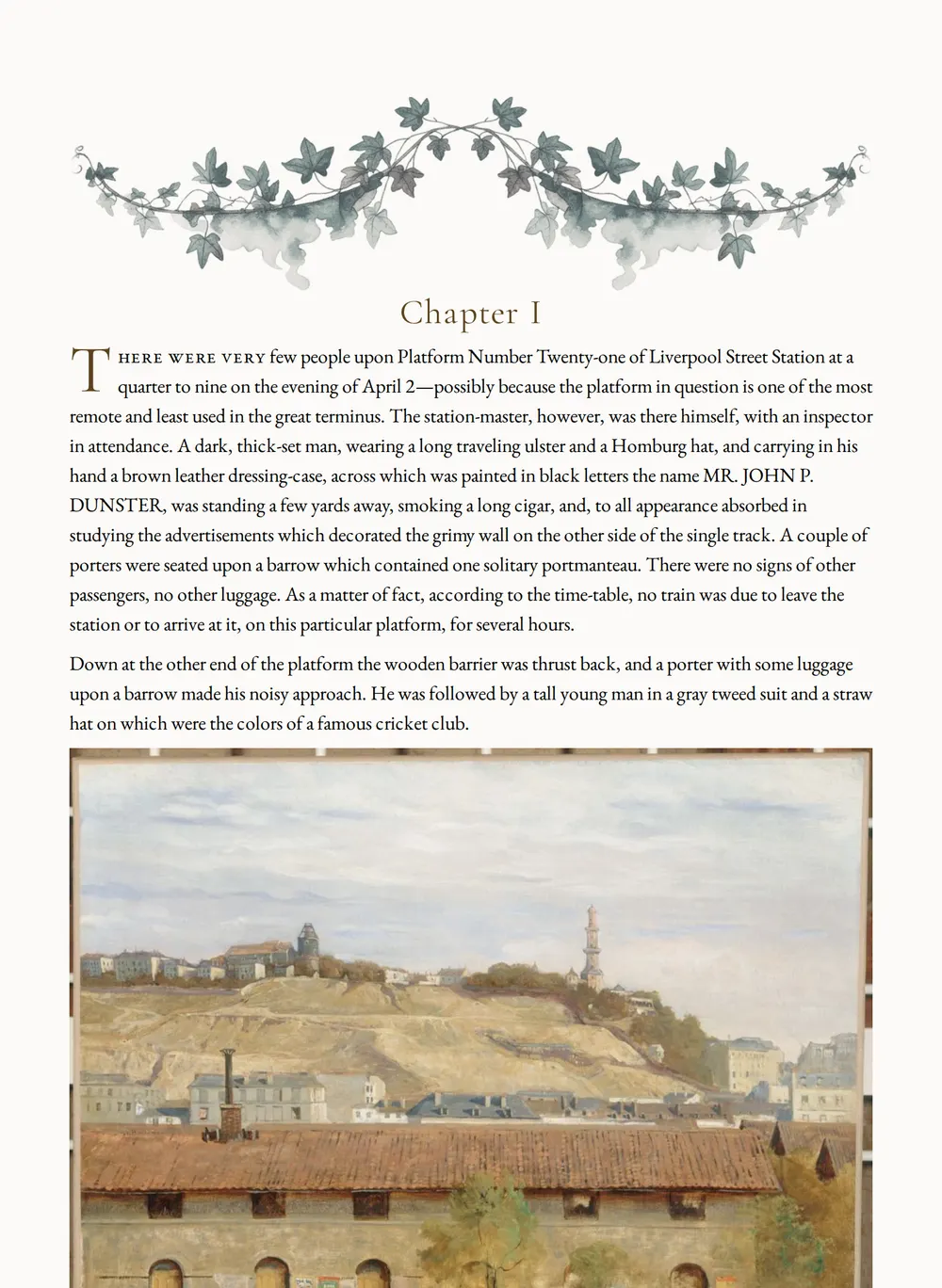 A page of The Vanished Messenger as set for this edition