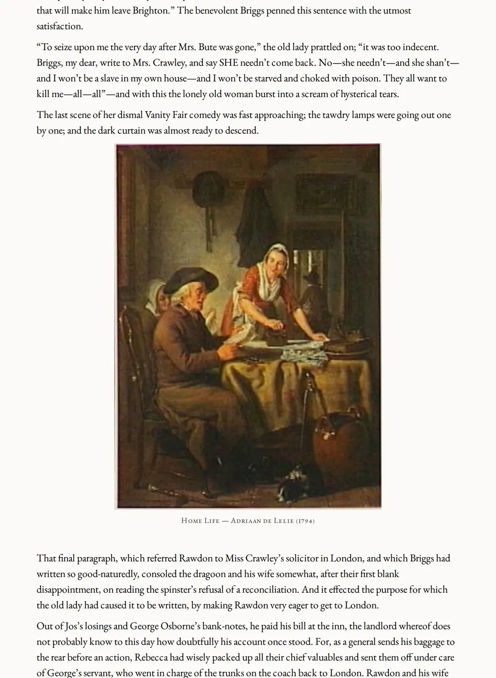 A page of Vanity Fair as set for this edition
