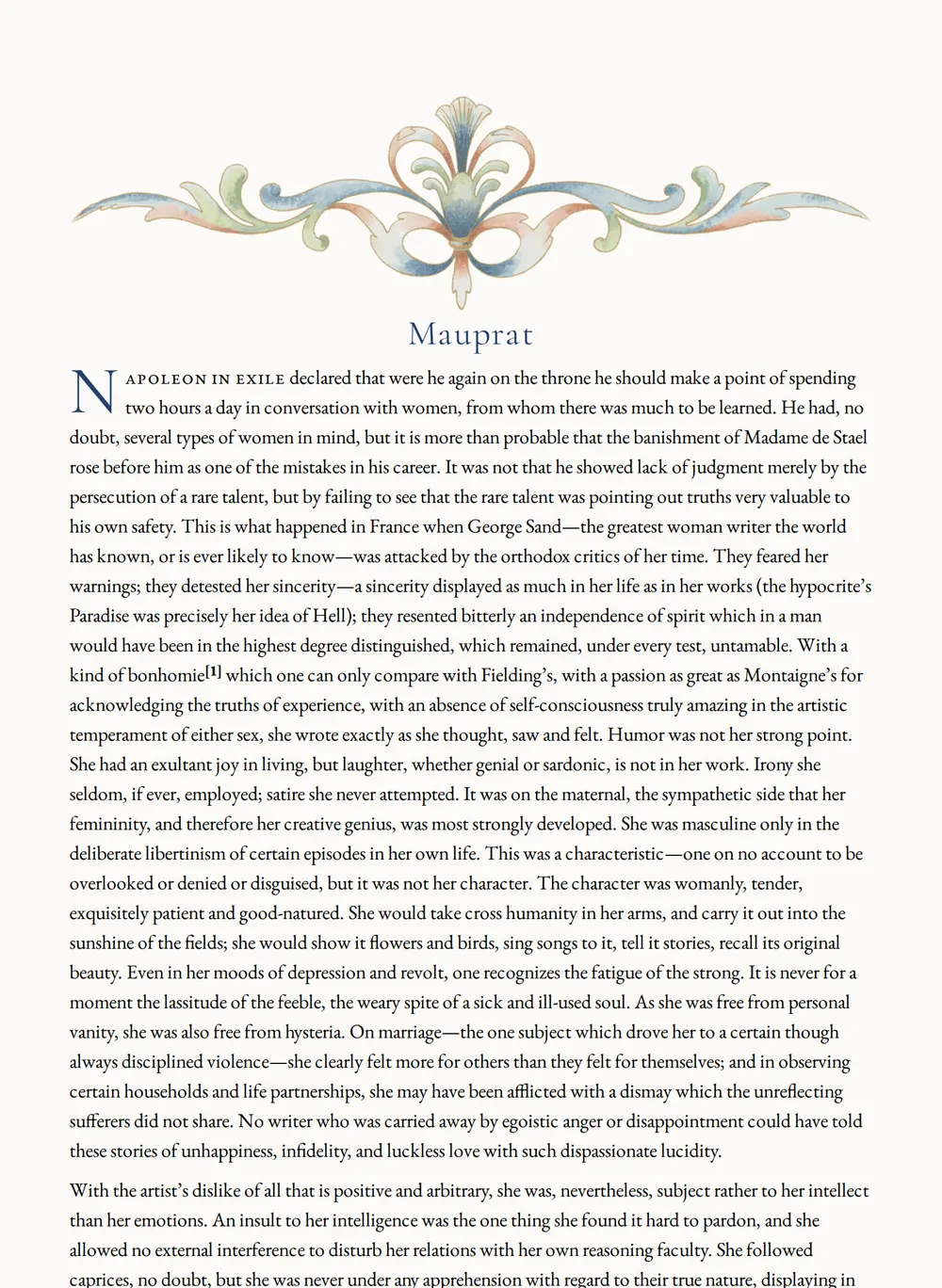 A page of Mauprat as set for this edition